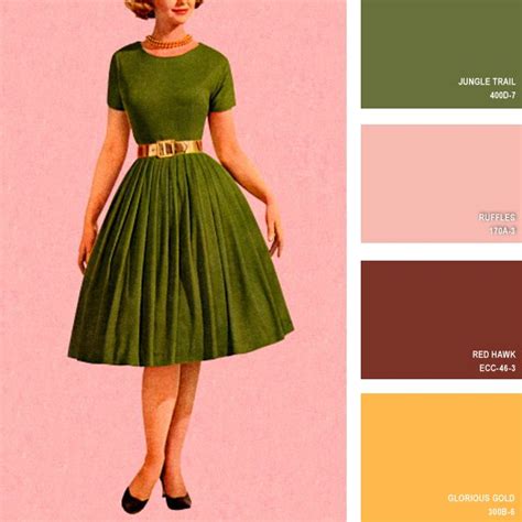 1950s | Retro color palette, Vintage colour palette, Retro color