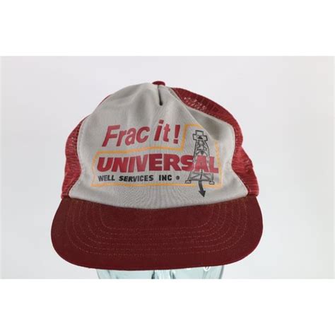 Vintage | Accessories | Vintage 8s Thrashed Frac It Universal Well Services Oil Trucker Hat ...