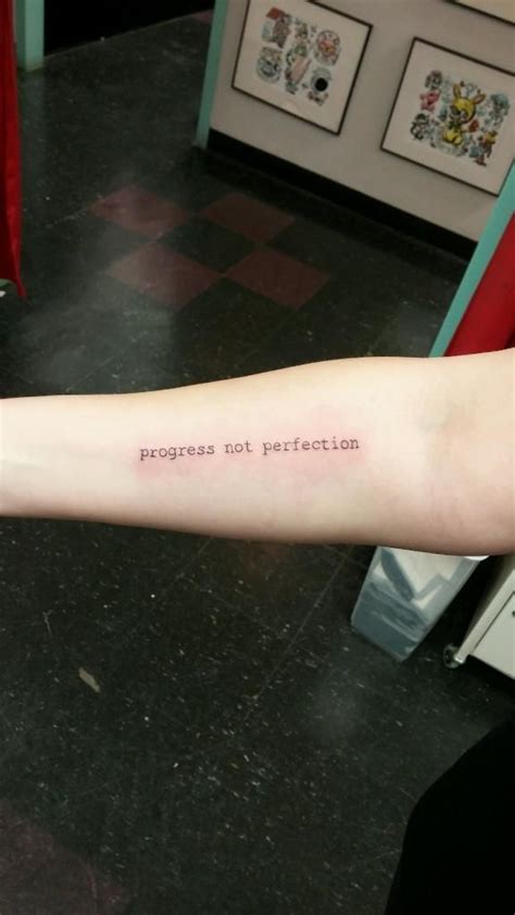 Progress, NOT Perfection | Tattoo fonts, Tattoo script fonts, Shoulder ...