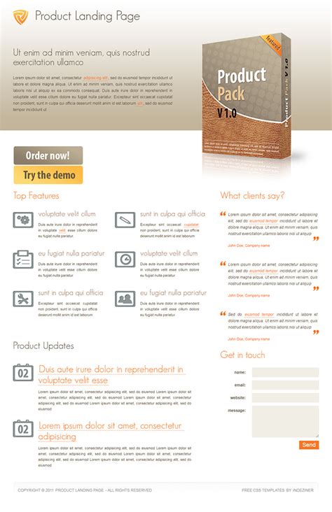 Free Product Landing Page Website Template - Free Website Templates ...