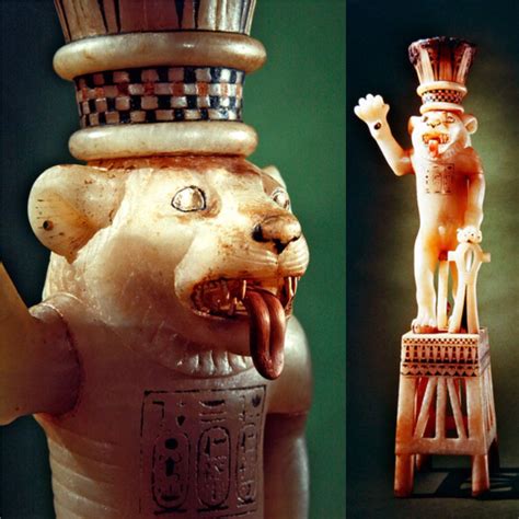 A lion-shaped alabaster perfume vase, from Tutankhamun’s tomb. Ancient Egypt Art, Ancient ...