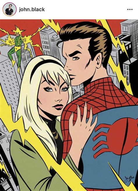 Peter Parker and Gwen Stacy artwork by John Black - Superhero | Marvel comics vintage, Spiderman ...