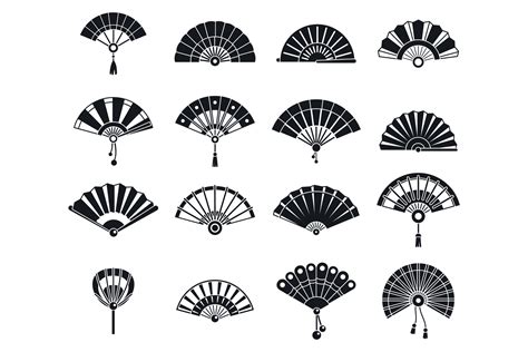 Japanese Handheld Fan Icons Set Graphic by anatolir56 · Creative Fabrica