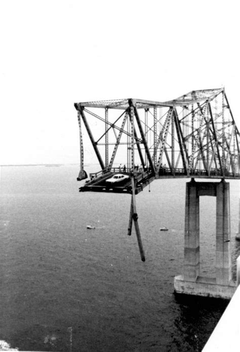 Tampa Bay bridge disaster on May 9, 1980. The bridge collapsed when a tanker hit a support ...