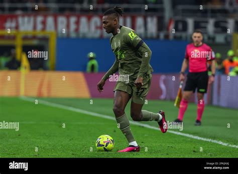 Milan, Italy. 07th Apr, 2023. Rafael Leao of AC Milan in action during ...