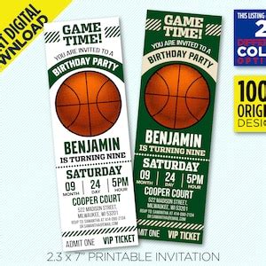 Milwaukee Bucks Ticket Printable Invitation Bucks Basketball - Etsy