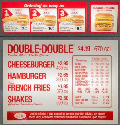 In-N-Out Burger menu – SLC menu