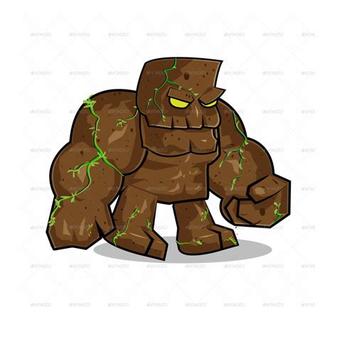 Giant Stone Monster Cartoon Rock Monster - Clip Art Library