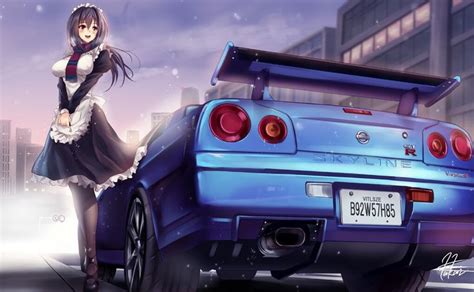 Pin on Anime Girl + Car