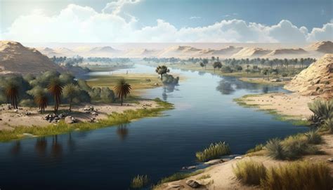 Premium Photo | Nile river of egypt illustration