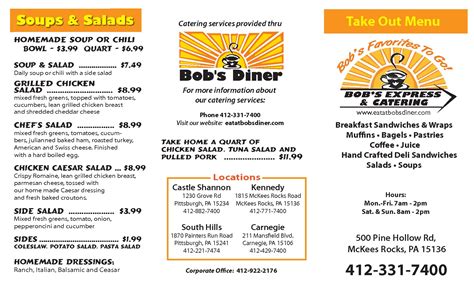 Menu | Bob's Diner