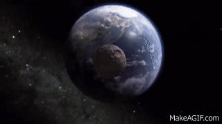 Asteroid Hits Earthmoving Gif