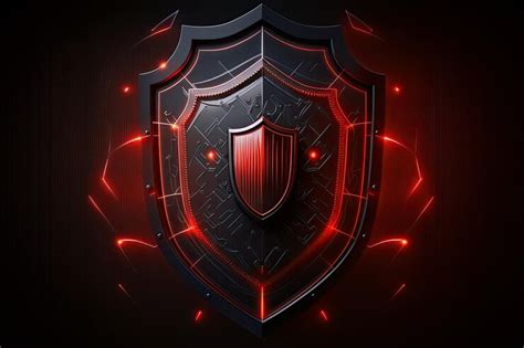 Premium Photo | Red shield for protection cybersecurity online on internet and data protection ...