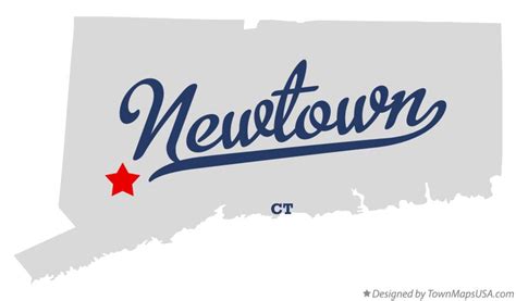 Map of Newtown, CT, Connecticut