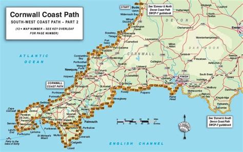 Detailed Map of Cornwall | Trailblazer Guide Books – Cornwall Coast Path (South-West Coast Path ...