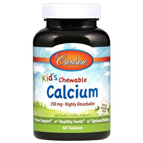 Kids Chewable Calcium with Natural Vanilla Flavor, Carlson Labs