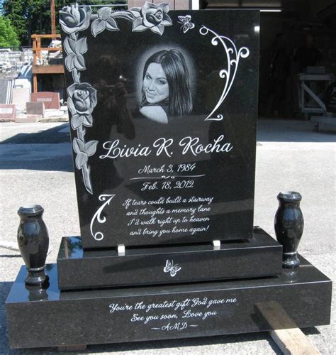 Custom Grave Marker & Diamond Etch portrait | Grave marker, Tombstone ...