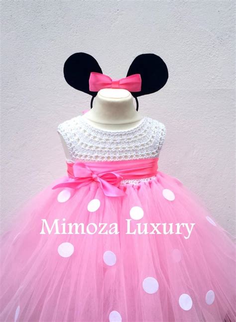 Minnie Mouse Dress Minnie Mouse Birthday Dress Flower Girl Dress Pink ...