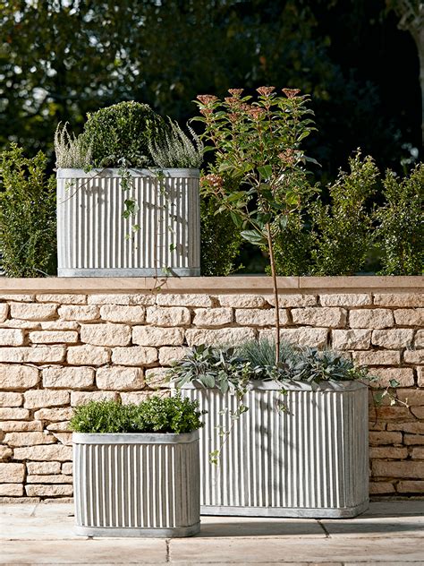 NEW Three Fluted Zinc Planters - Round | Zinc planters, Garden seating area, Garden troughs