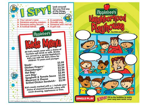 Applebee’s® Kids Menu by Amy Adams at Coroflot.com