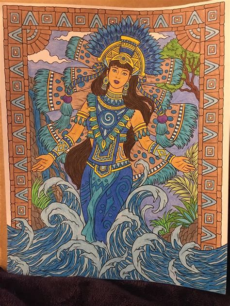 Chalchiuhtlicue the Aztec Goddess of Water from Goddesses coloring book by ColorIt en 2022 ...