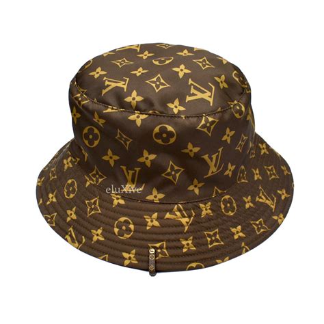 Louis Vuitton - Brown Monogram Reversible Nylon Bucket Hat – eluXive