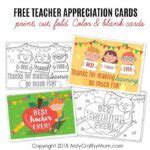 Teacher Appreciation Cards - 5 designs - Artsy Craftsy Mom