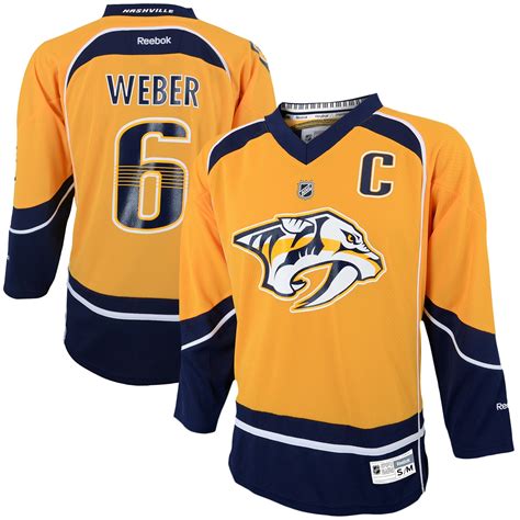 Reebok Nashville Predators Shea Weber Youth Replica Home Jersey