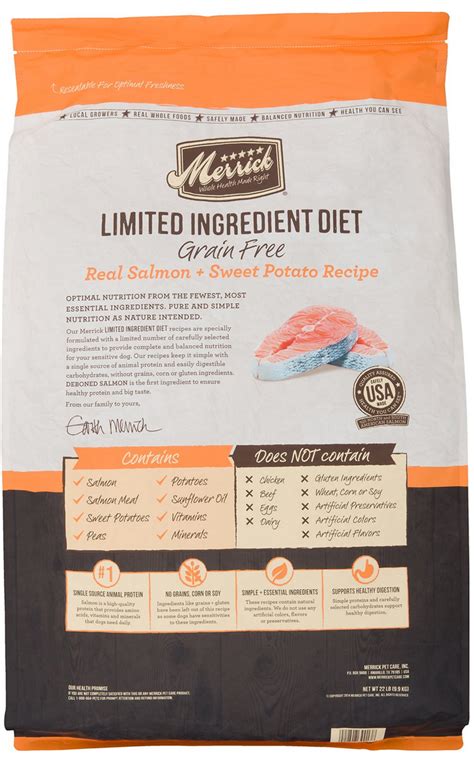 Merrick Limited Ingredient Diet Grain Free Salmon and Sweet Potato dog ...