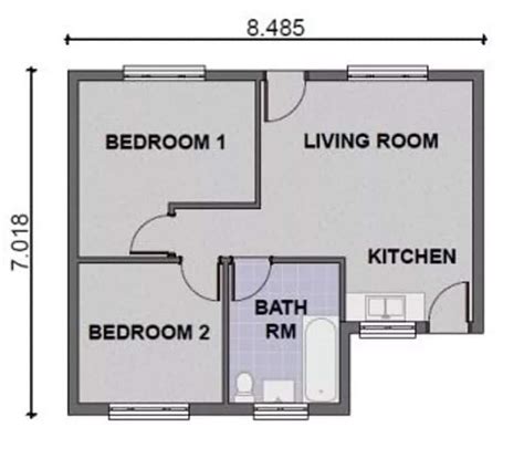 Simple Two Bedroom House Floor Plans - floorplans.click