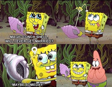 it's the magic conch shell! | Spongebob, Spongebob funny, Campfire songs