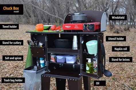 Folding portable camping kitchen table. Camp kitchen organizer. Chuck Box. | eBay