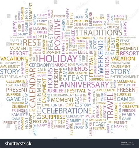 Holiday Word Collage On White Background Stock Vector (Royalty Free) 53387491 | Shutterstock