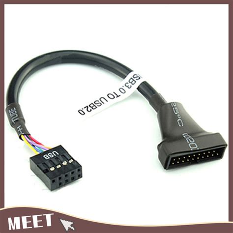 🟠🟡 MEET🟢🔵 19/20 Pin USB 3.0 Female To 9 Pin USB 2.0 Male Motherboard Header Adapter Cord | Lazada PH