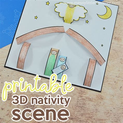 Printable Nativity Scene - 3D kids nativity craft - Messy Little Monster