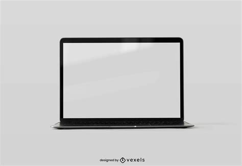 Laptop Computer Screen Front View Mockup PSD Editable Template