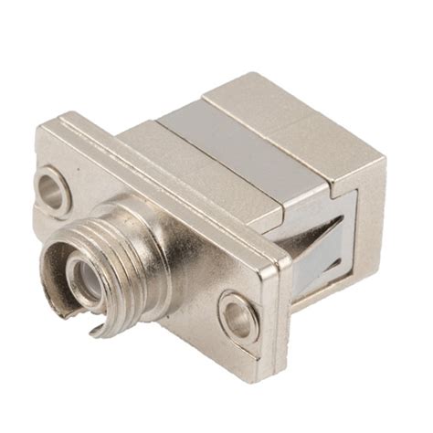 Fiber Optic Standard Adapter, SC Female to FC Female Simplex, SMF, w/ Rectangular Flange ...