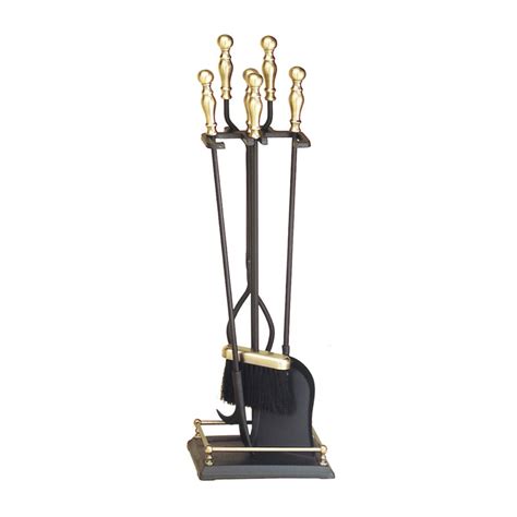 Minuteman International Antique Brass and Black 4 pc. Fireplace Tool ...