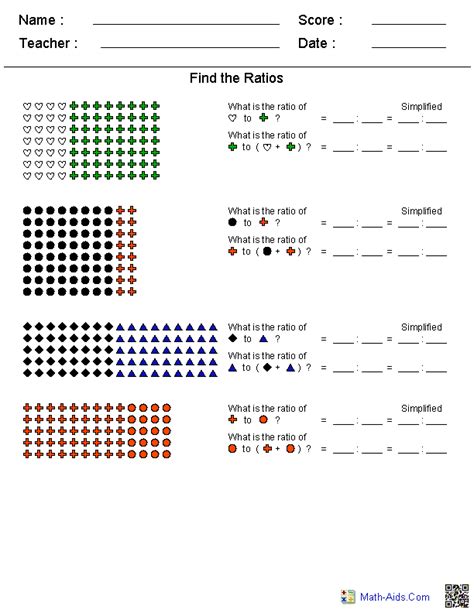 Ratio Worksheets Ratio Worksheets for Teachers - 6th Grade Math Websites