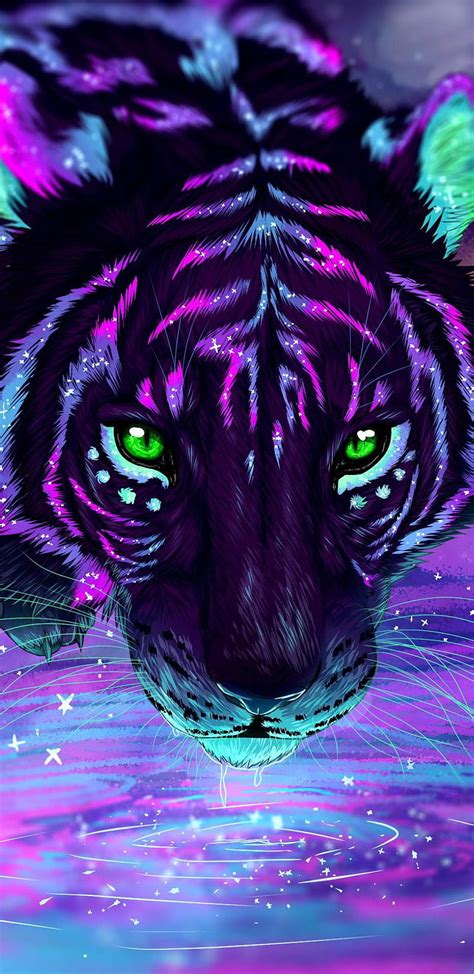 Glowing Tiger, bonito, colourful, glowing, tiger, HD phone wallpaper | Peakpx