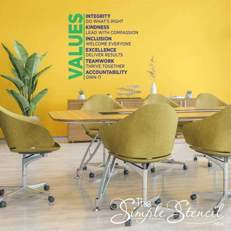 VALUES Wall Decal | Inspire Your Team & Create a Positive Work Environment – The Simple Stencil