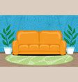 Living room interior home styling sofa and plants Vector Image