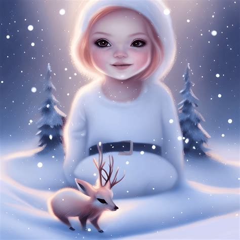 Gorgeous Hyper Realistic Baby White Reindeer Baby Girl Baby Fox Baby ...