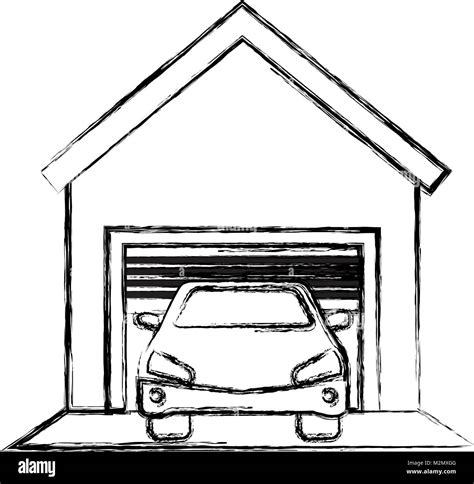 garage building with car Stock Vector Image & Art - Alamy