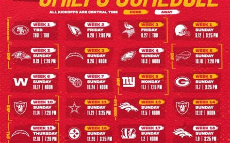 Chiefs Schedule Released; Includes 5 Prime Time Games - Northwest MO Info