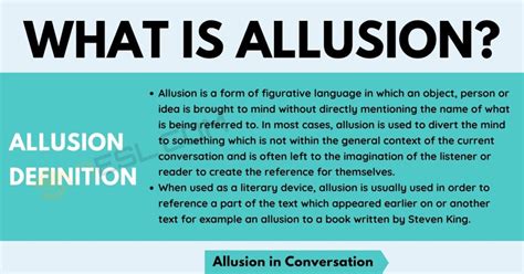 Allusion: Definition and Examples of Allusion in Conversation & Literature • 7ESL