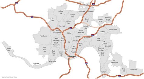 Cincinnati Neighborhood Map - GIS Geography