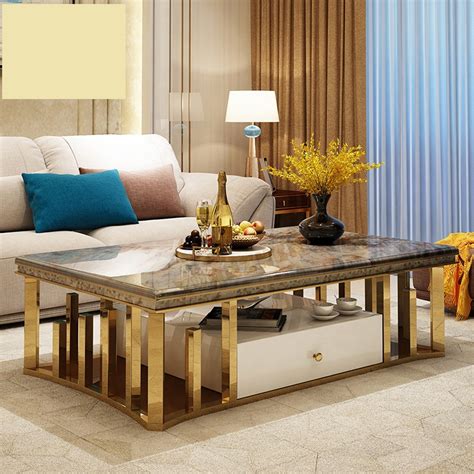 Home furniture living room sets gold center table luxury coffee tables – La Moderno