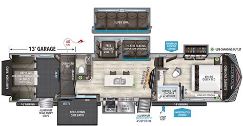 399TH | Grand Design in 2020 | Grand design rv, Floor plans, Toy hauler