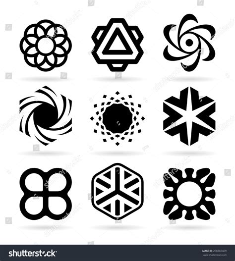 Collection Abstract Symbols 19 Stock Vector (Royalty Free) 208365469 ...